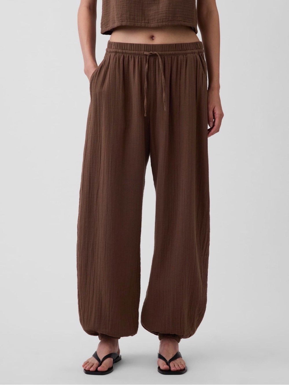 GAP Cotton Gauze Easy Barrel Pants